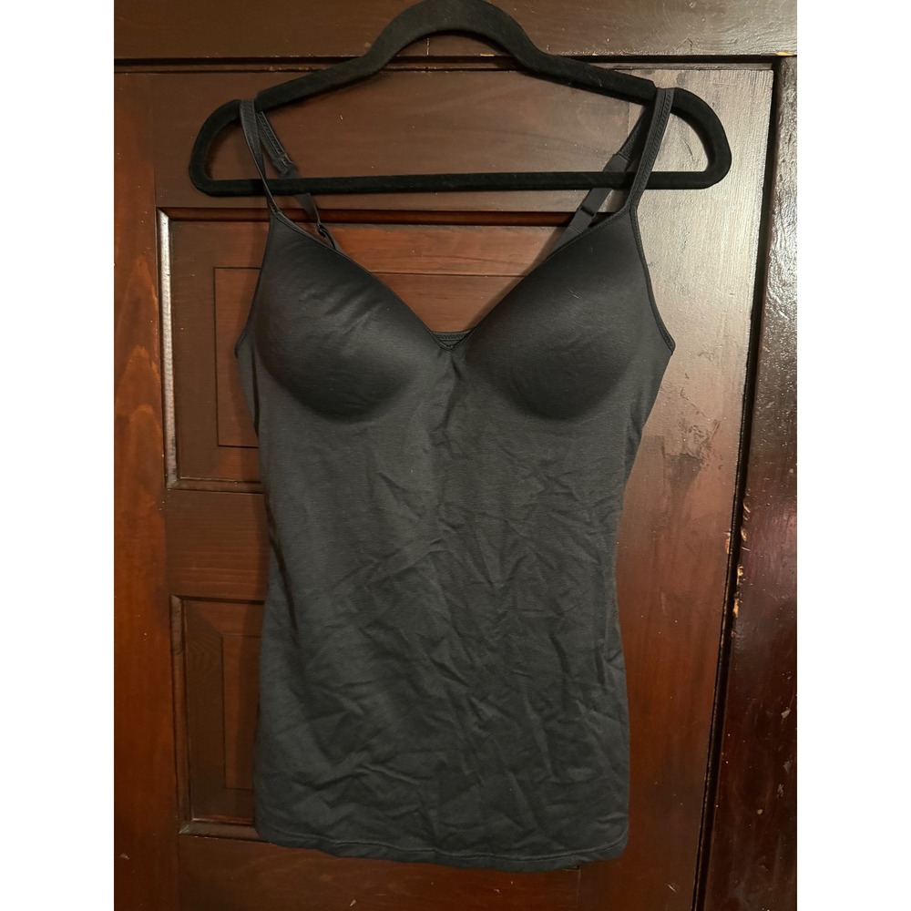 Maidenform Black Shapewear Camisole with Built In Bra Large 012395
